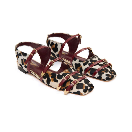 Geo Leopard-Print Ballerina Shoes