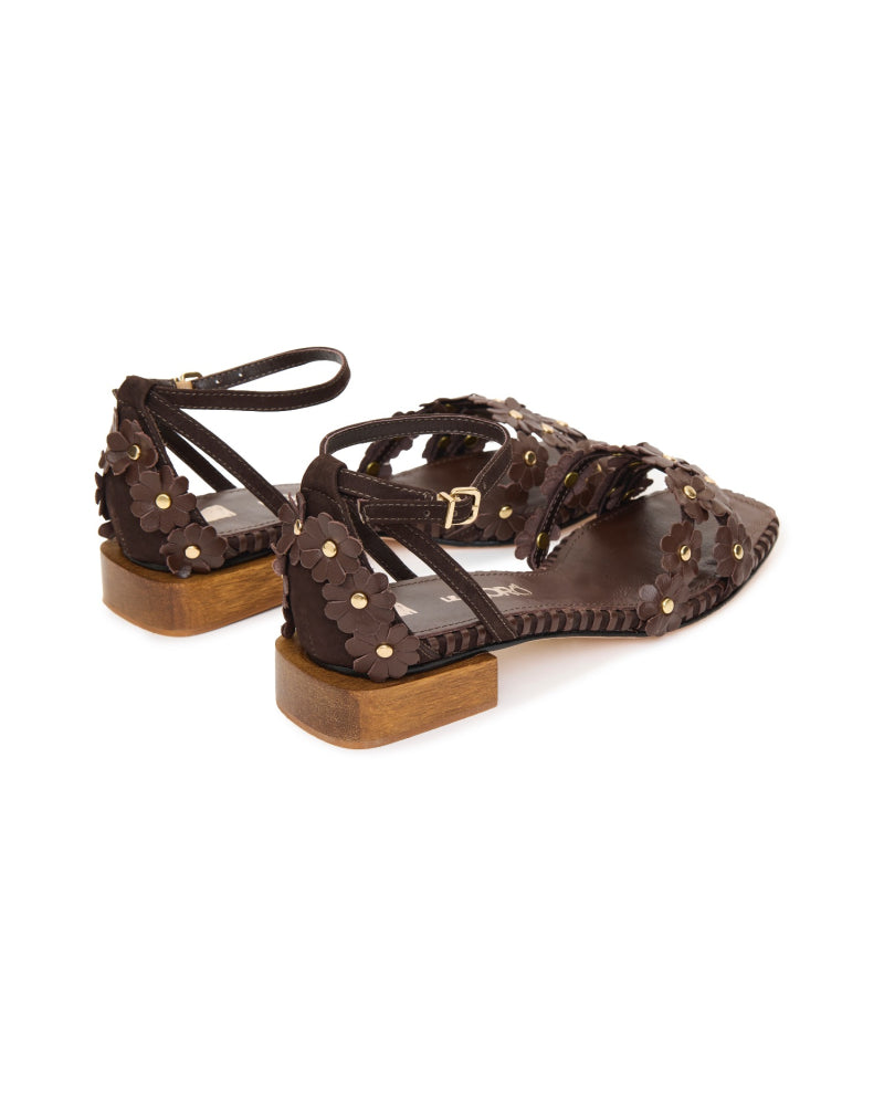 Daisy Leather Sandal - Brown