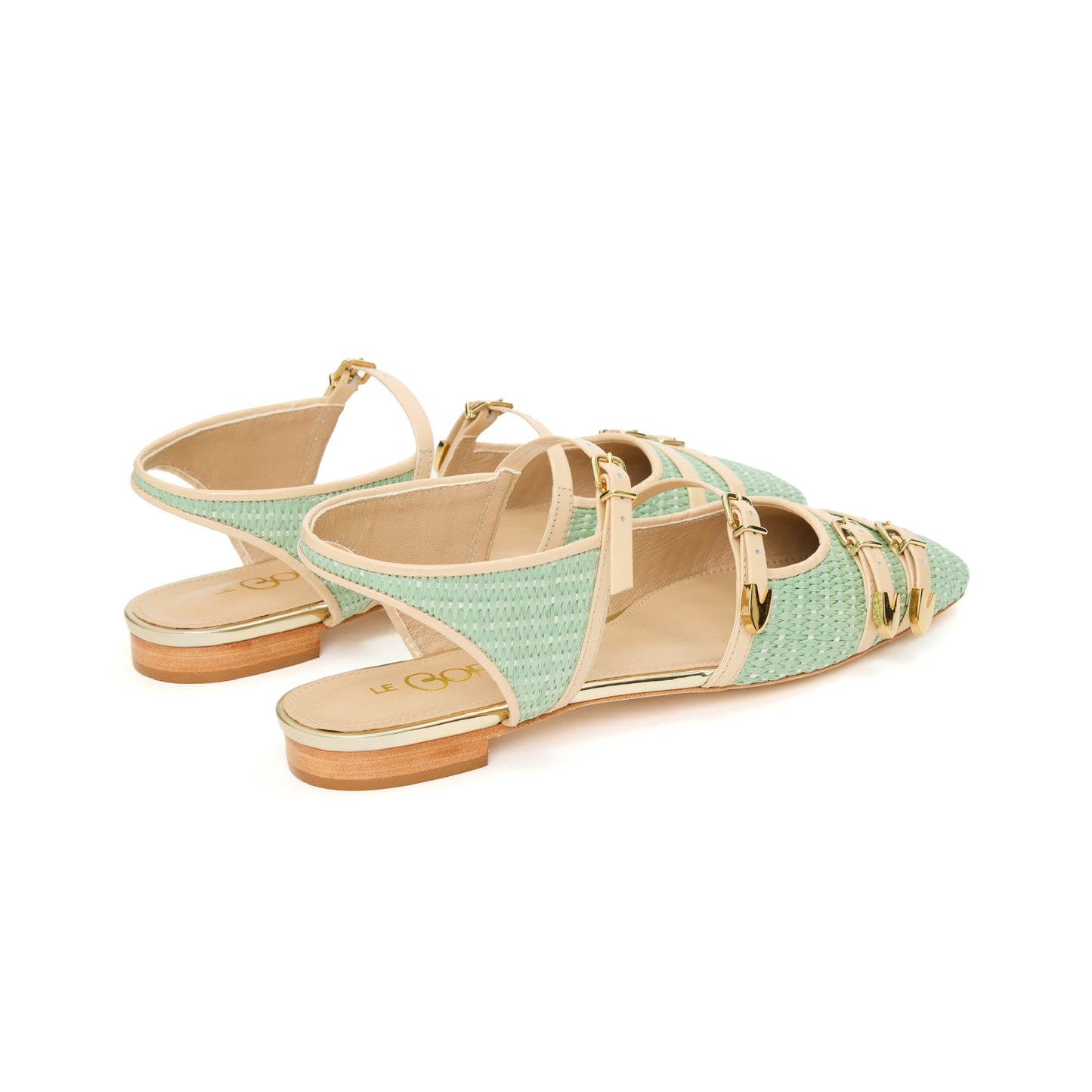 Geo Raffia Ballerinas