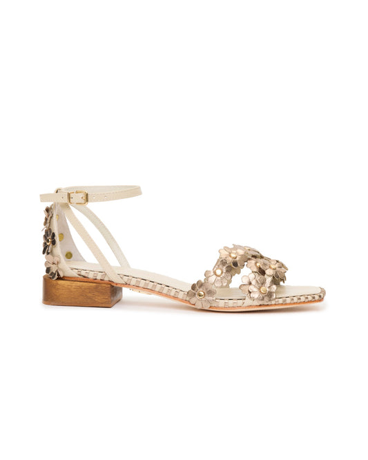 Daisy Leather Sandal - Gold