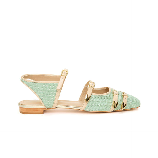 Geo Raffia Ballerinas